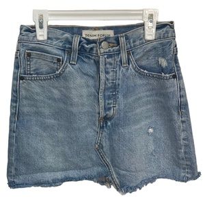 Denim Forum The Edie Mini Jean Skirt Size 24‎ Button Fly